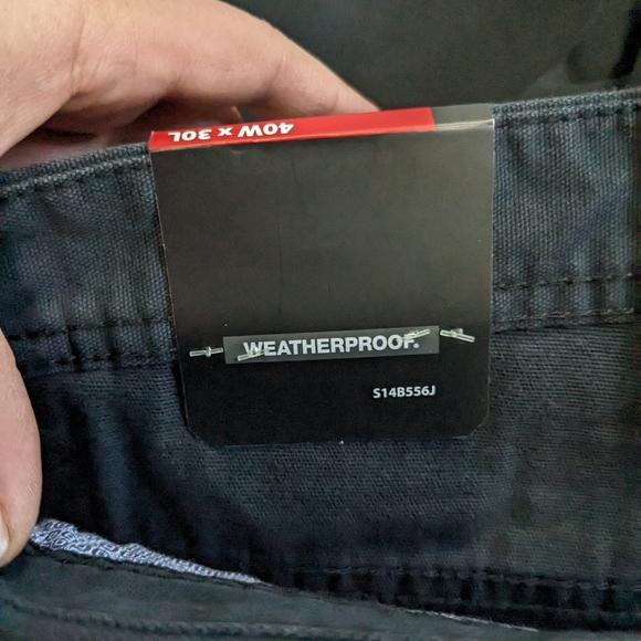 Weatherproof: Men's Black Straight Leg Canvas pants  100% cotton Size 40x30 - Picture 9 of 10